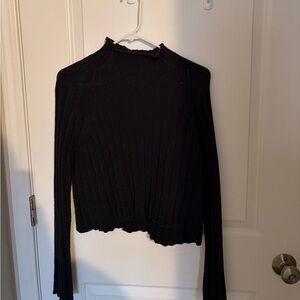 Black Chenille Mockneck
